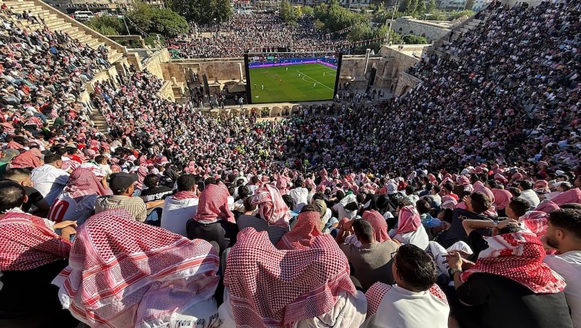 Jordanië loopt uit voor WK-wedstrijden in een Romeins amfitheater, bij zonsopgang