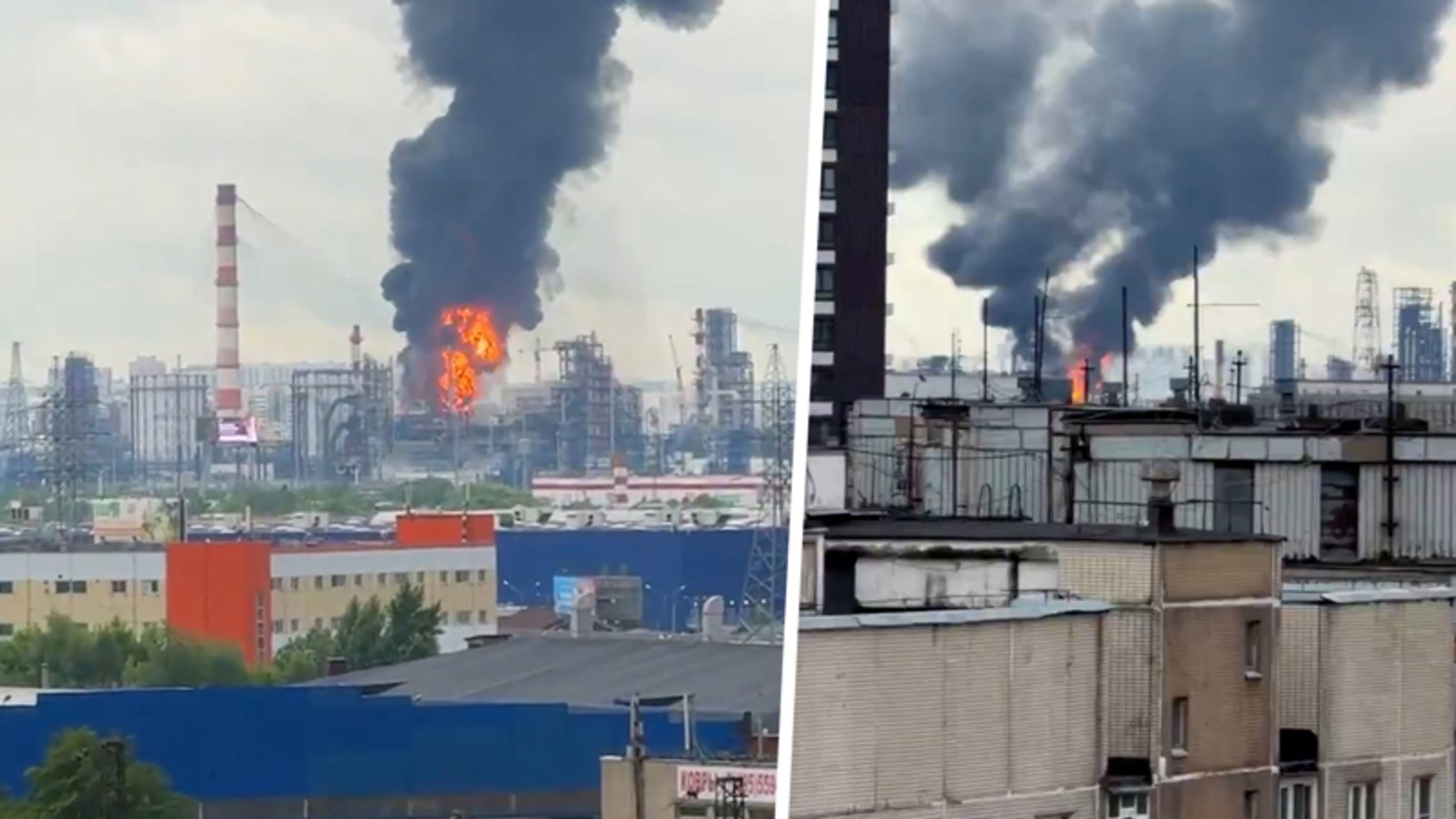 Beelden: Oekraïense drone treft belangrijke raffinaderij in Moskou