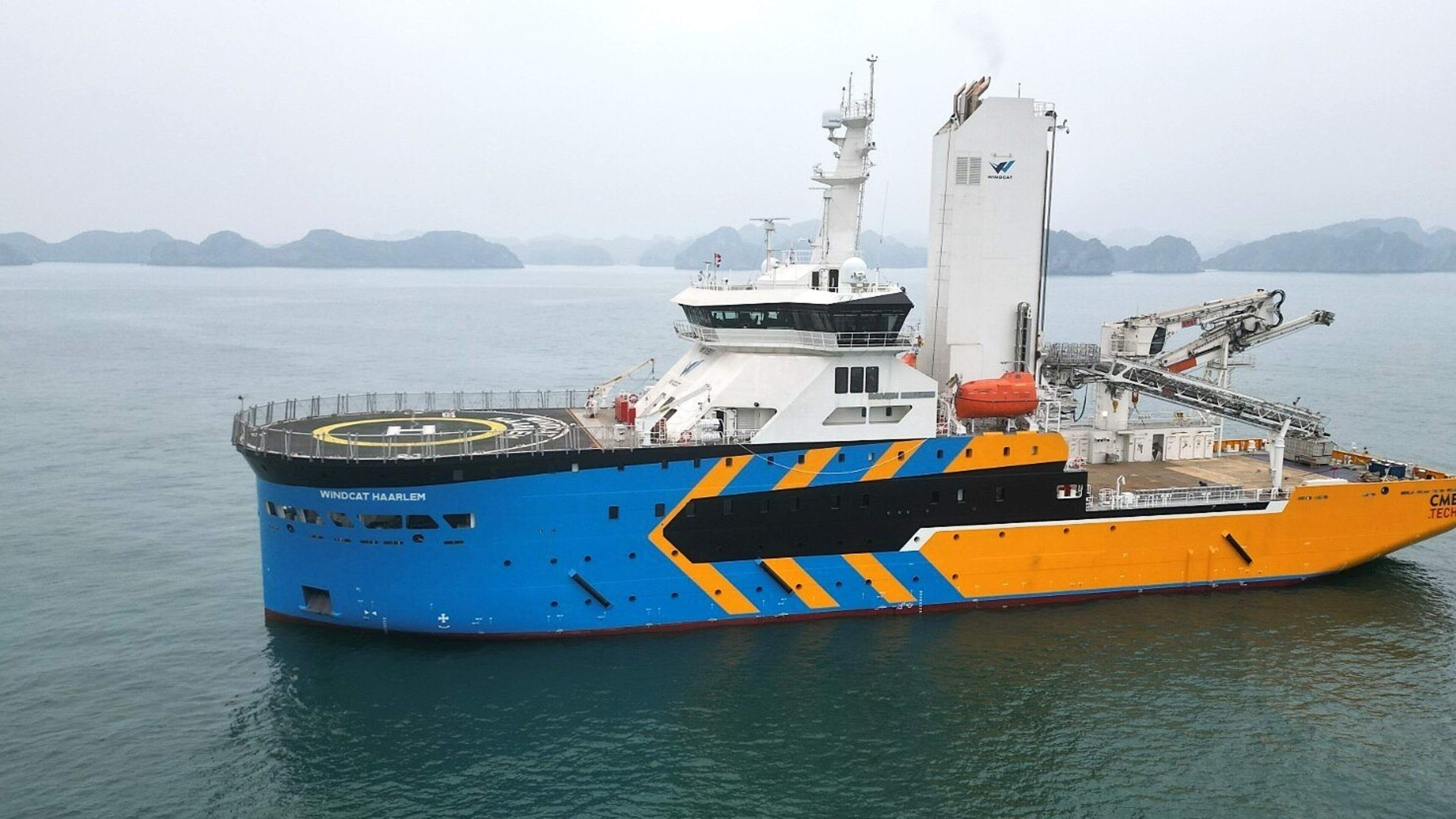 Nieuw offshoreschip ’Windcat Haarlem’ biedt bemanning bioscoop, gym en racesims