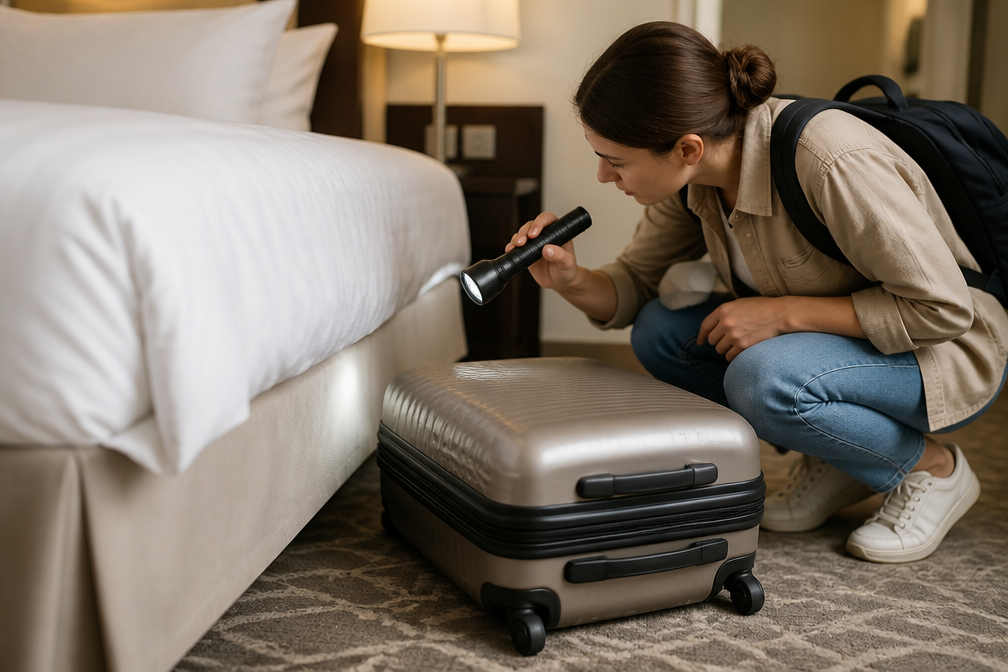 Vakantiegangers gewaarschuwd: zet je koffer nooit op of onder het hotelbed