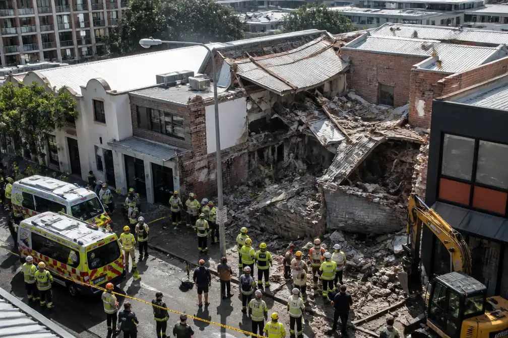 Twee mannen ernstig gewond bij instorting gebouw in Sydney