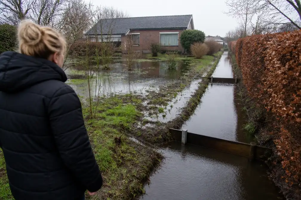 Twee illegale stuwen in sloot bedreigen huis van moeder Claudia van Wijk