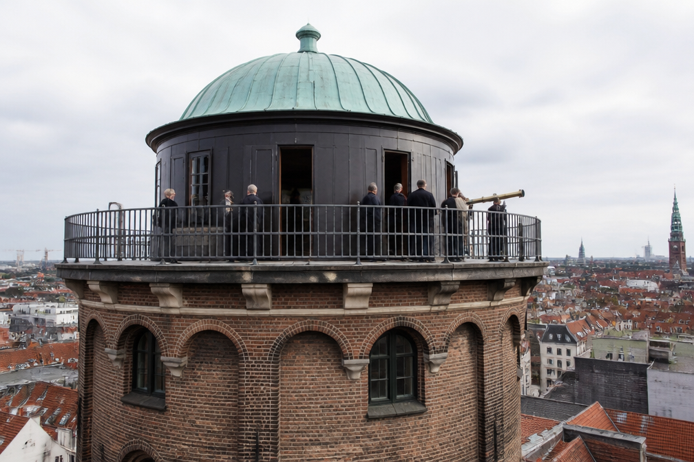Koning Frederik heropent observatorium Rundetaarn op dag van zonsverduistering