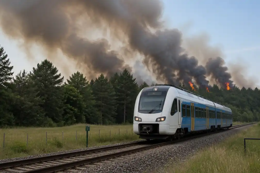 Geen treinen bij Venray dinsdagochtend door grote natuurbrand