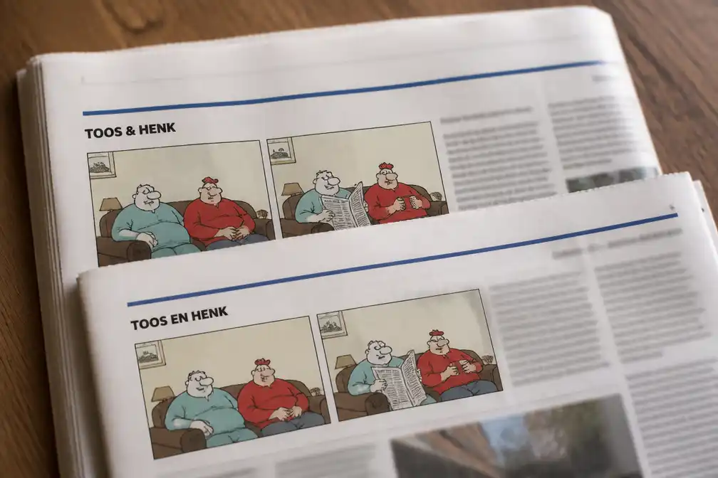 Dagelijkse strip Toos en Henk van Paul Kusters op 5 augustus 2026 in kranten