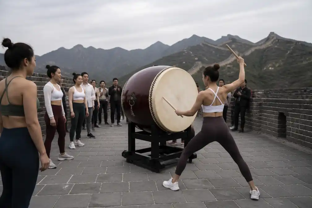 Verontwaardiging nadat Lululemon Japanse trommel gebruikt bij evenement op Chinese Muur