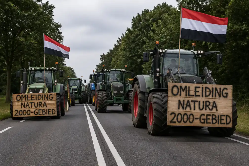 Boeren blokkeren N35 in Overijssel tussen Nijverdal en Wierden