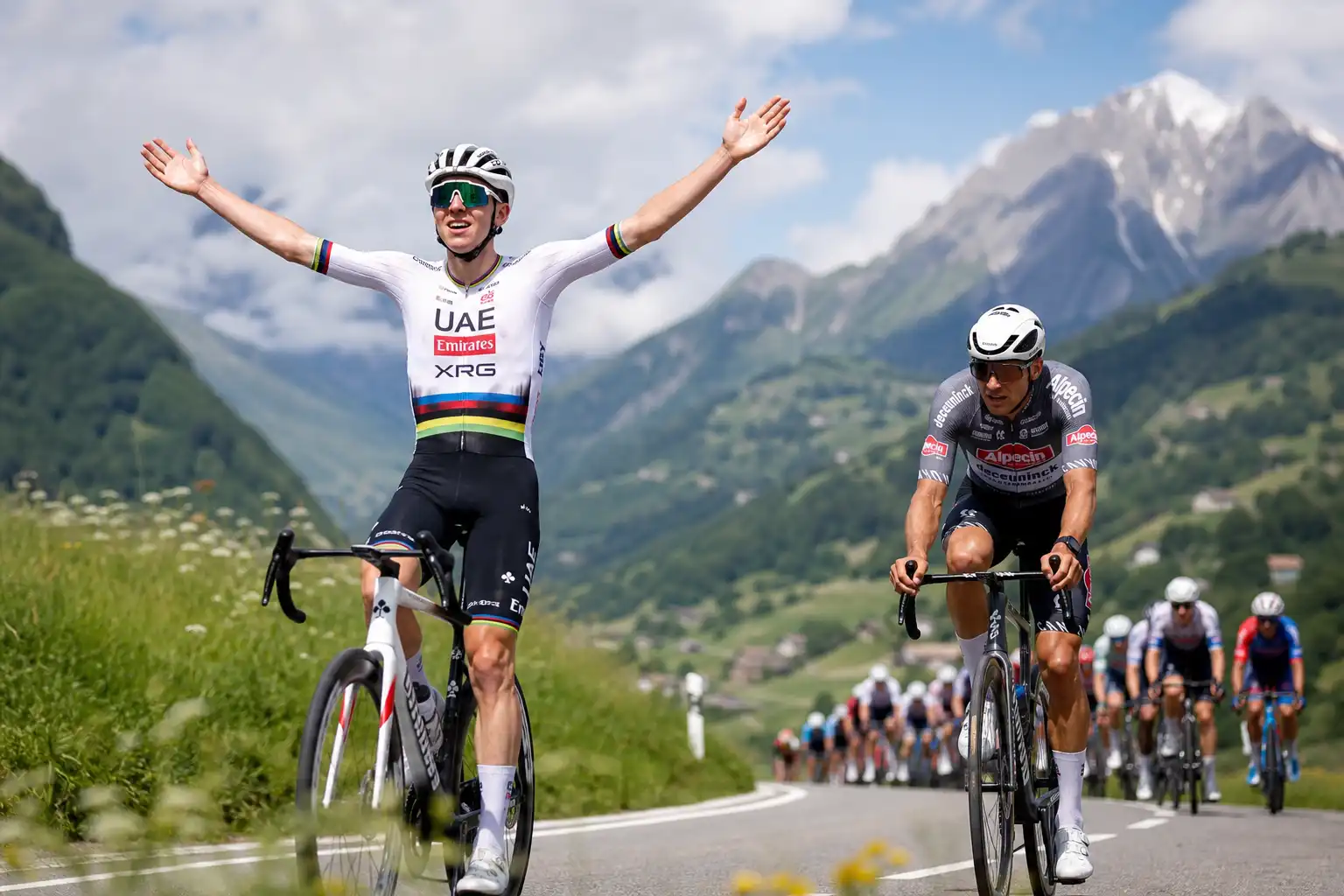 Pogacar wint eerste etappe; Van der Poel mikt op dagzege in Ronde van Zwitserland