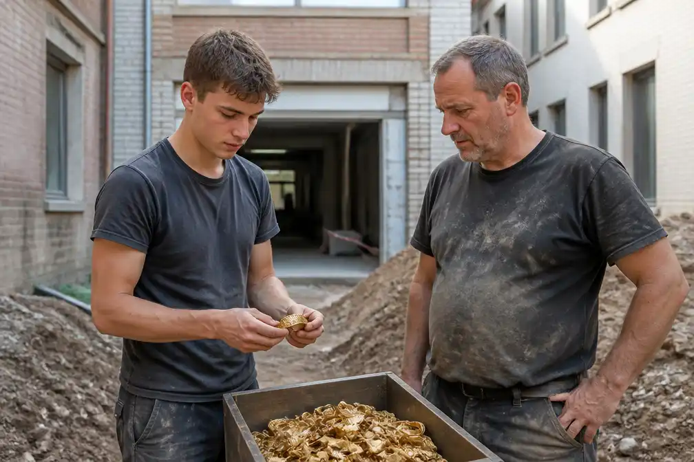 Student Kobe (18) en collega vinden goudschat van 9 miljoen euro bij renovatie