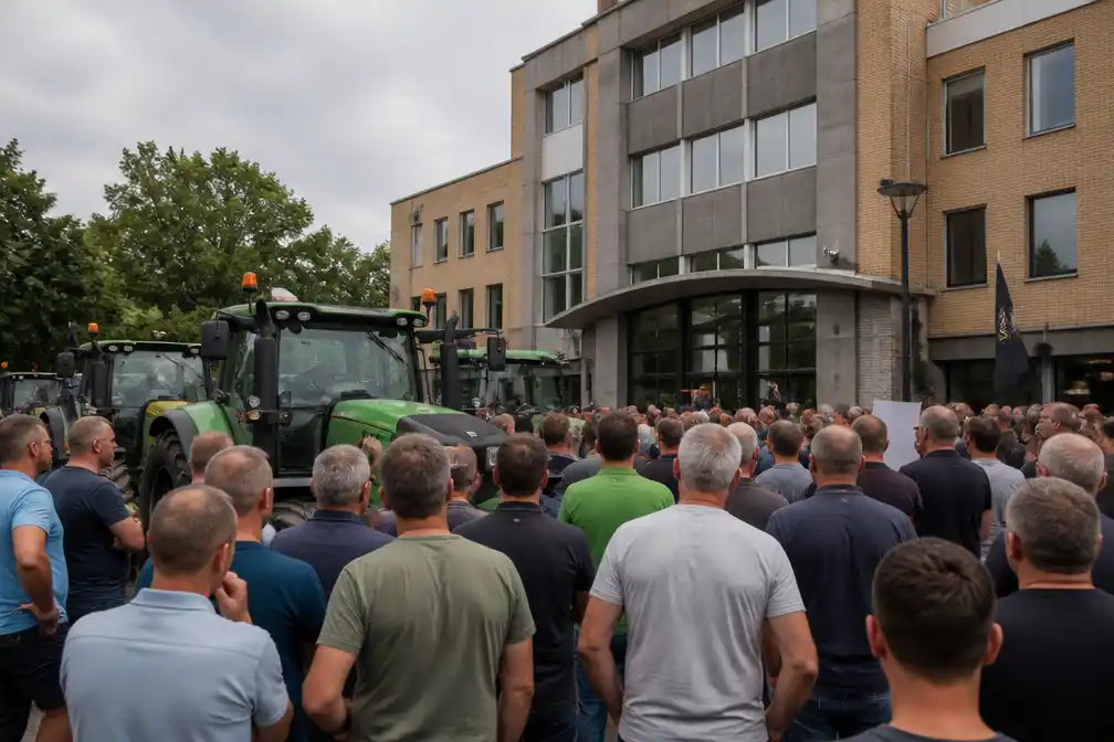 Boeren in Den Bosch protesteren tegen intrekken vergunningen pluimveehouderijen