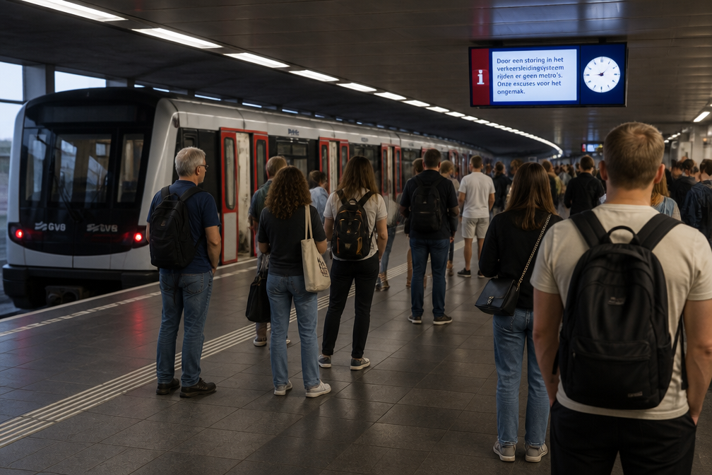 Alle Amsterdamse metro's stilgezet door storing verkeersleiding GVB