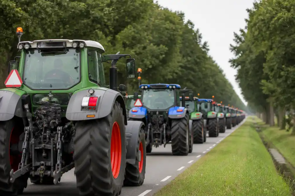 Boeren in Drenthe massaal de weg op voor stikstofmars