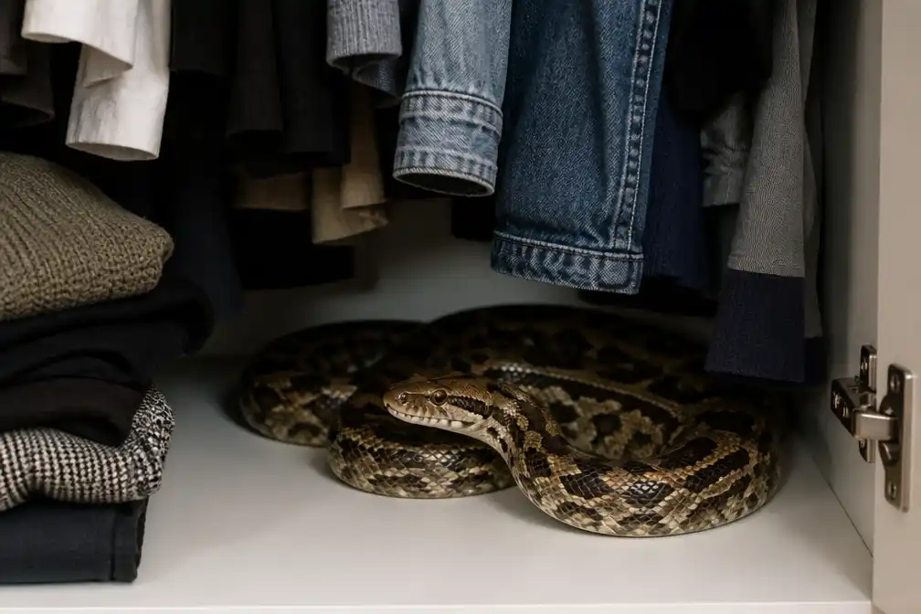 Ontsnapte python gevonden in kledingkast in Blerick