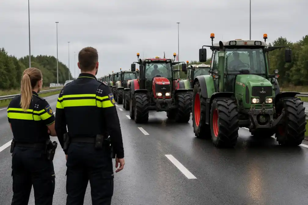 Politie Oost-Nederland grijpt in als trekkers snelweg opgaan