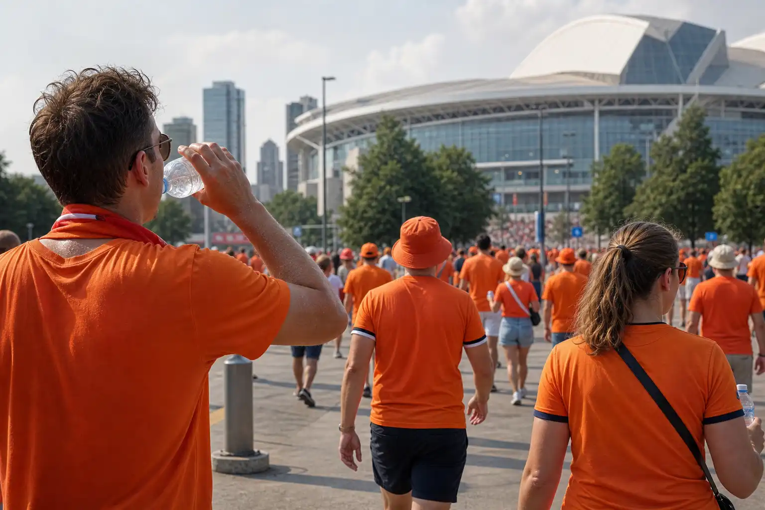 KNVB waarschuwt Oranjefans voor extreme hitte in Houston voor duel met Zweden