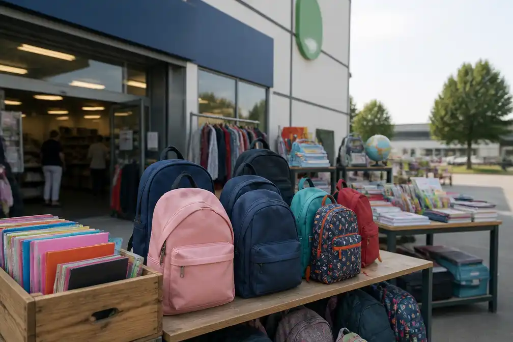 Kringloopwinkel start 'Terug naar school'-acties met buitenboetiek in Wevelgem