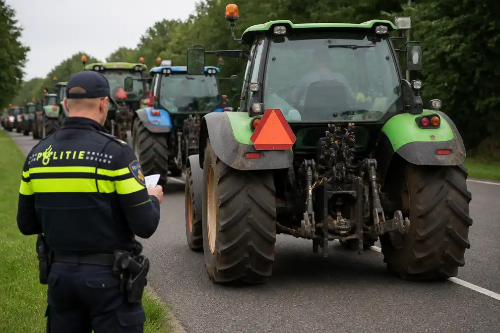 15 waarschuwingen voor trekkers zonder kentekenplaat bij Drentse stikstofmars