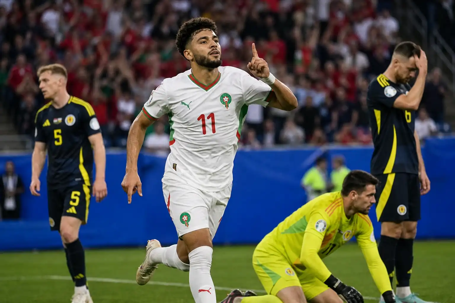 Vroege treffer Saibari bezorgt Marokko zege op Schotland op WK