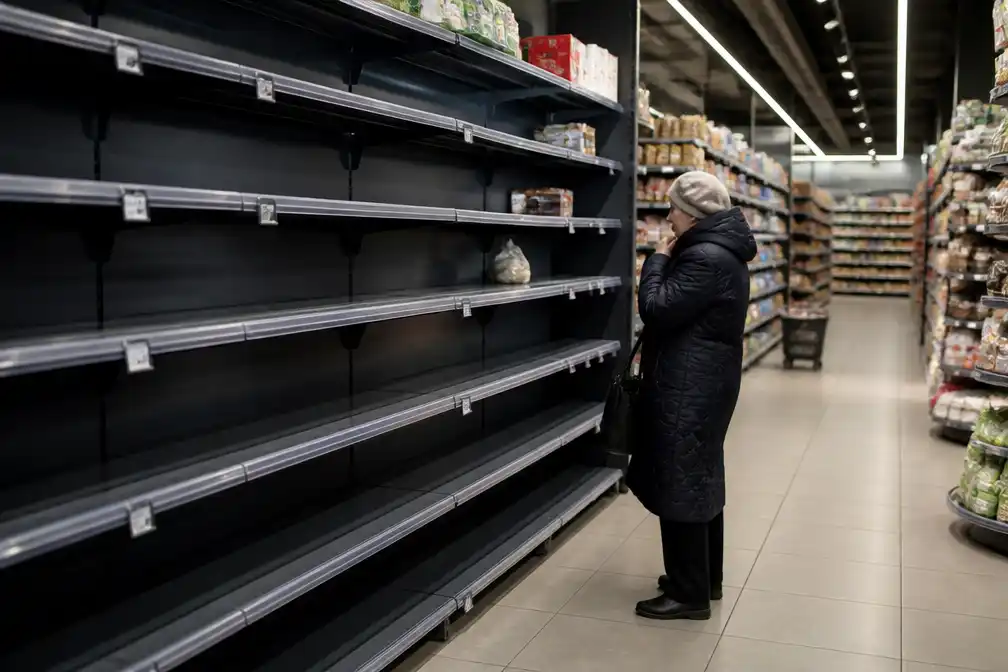 Russische aanvallen op voedselproducenten laten schappen in Kyivse supermarkten leeg