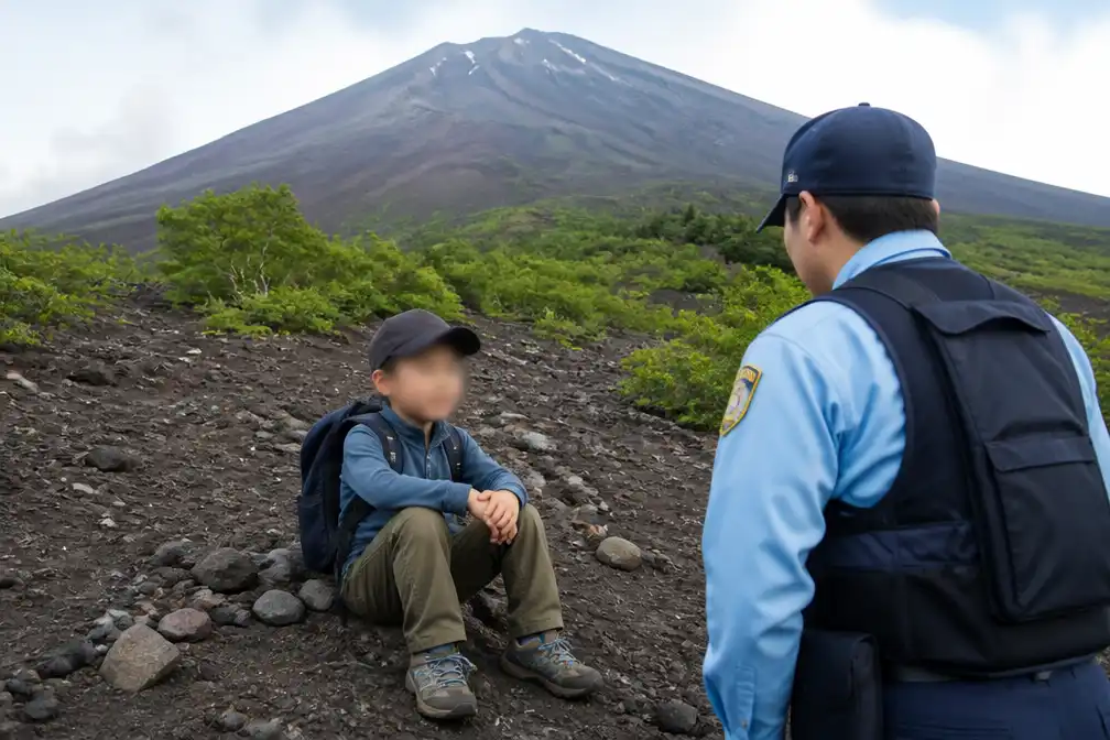 Vader laat zoon (7) acht uur alleen achter op Mount Fuji
