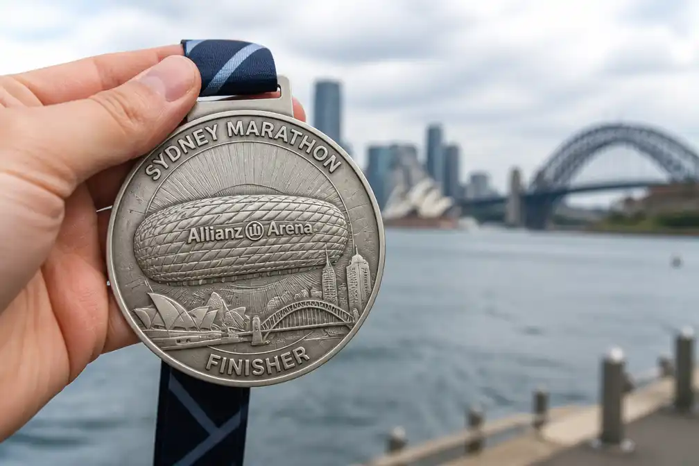 Sydney Marathon geeft 'vervelende fout' toe: medaille toont stadion München
