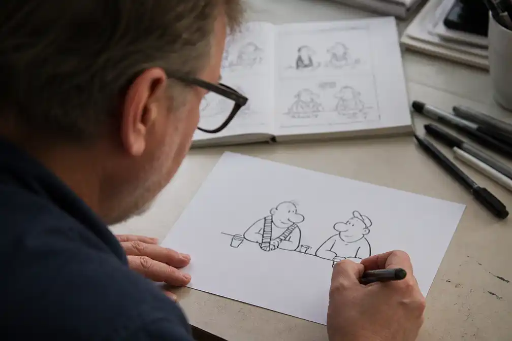 Dagelijkse cartoon 'Toos en Henk' van Paul Kusters in Nederlandse kranten