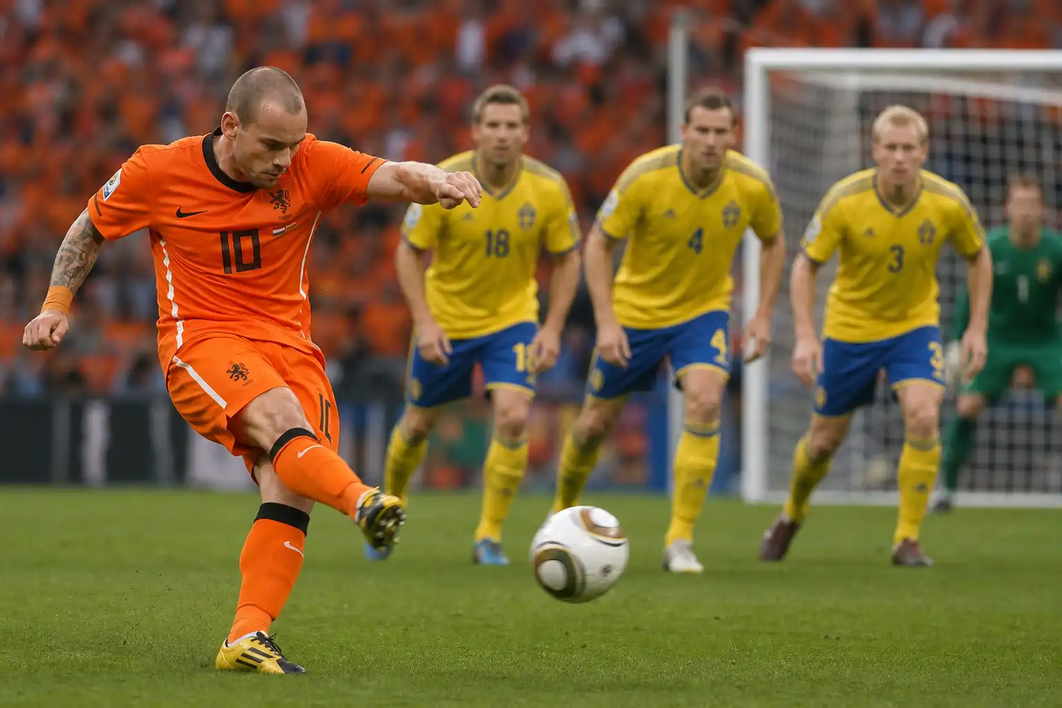 Oranje mist afstandsschoten; Sneijder hoopt op ommekeer tegen Zweden