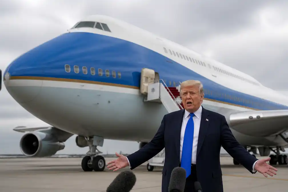 Trump onthult nieuwe Air Force One, Qatarees cadeau van 400 miljoen