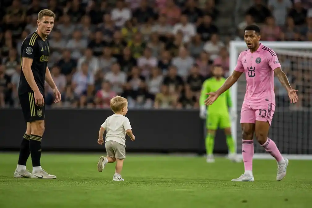 Peuter loopt veld op tijdens voetbalwedstrijd in VS en verrast toeschouwers