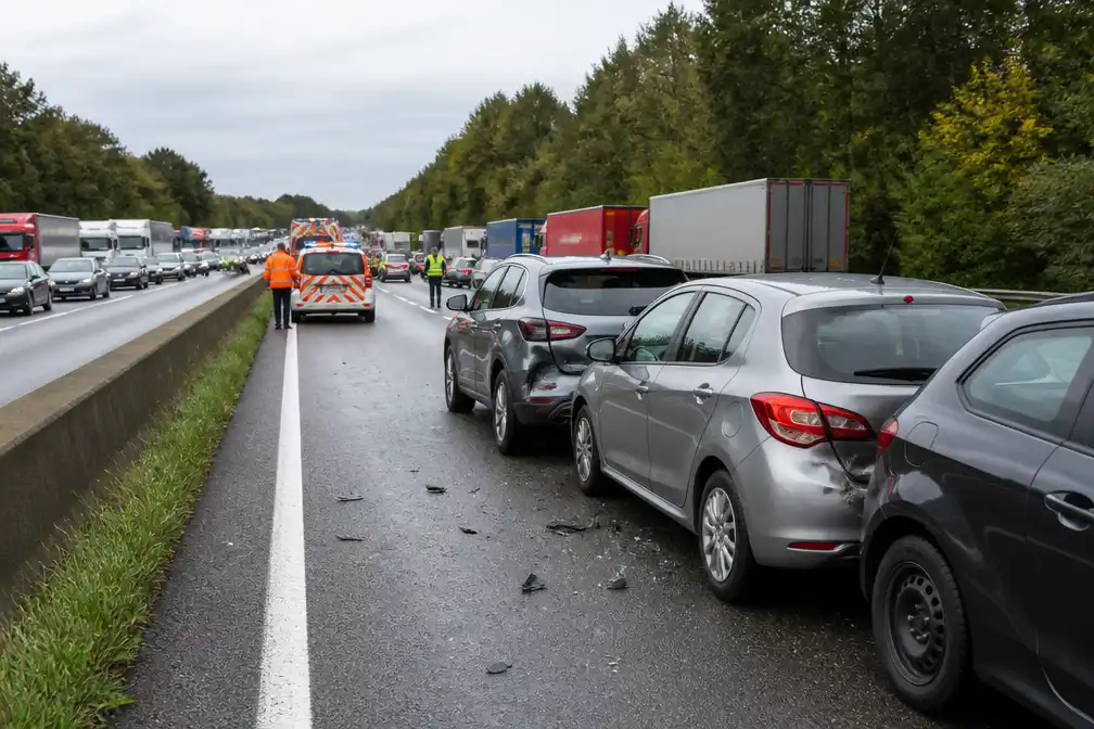 Twee ongevallen met tien voertuigen op E40 in Wetteren zorgen voor urenlange file
