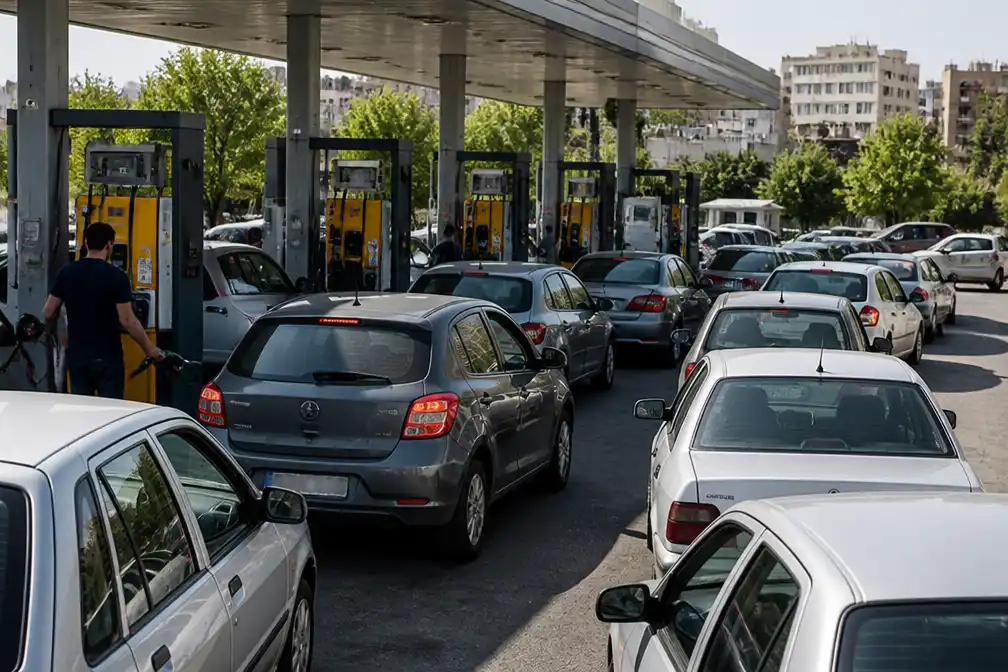Lange rijen bij Teheraanse tankstations door dreigend benzinetekort
