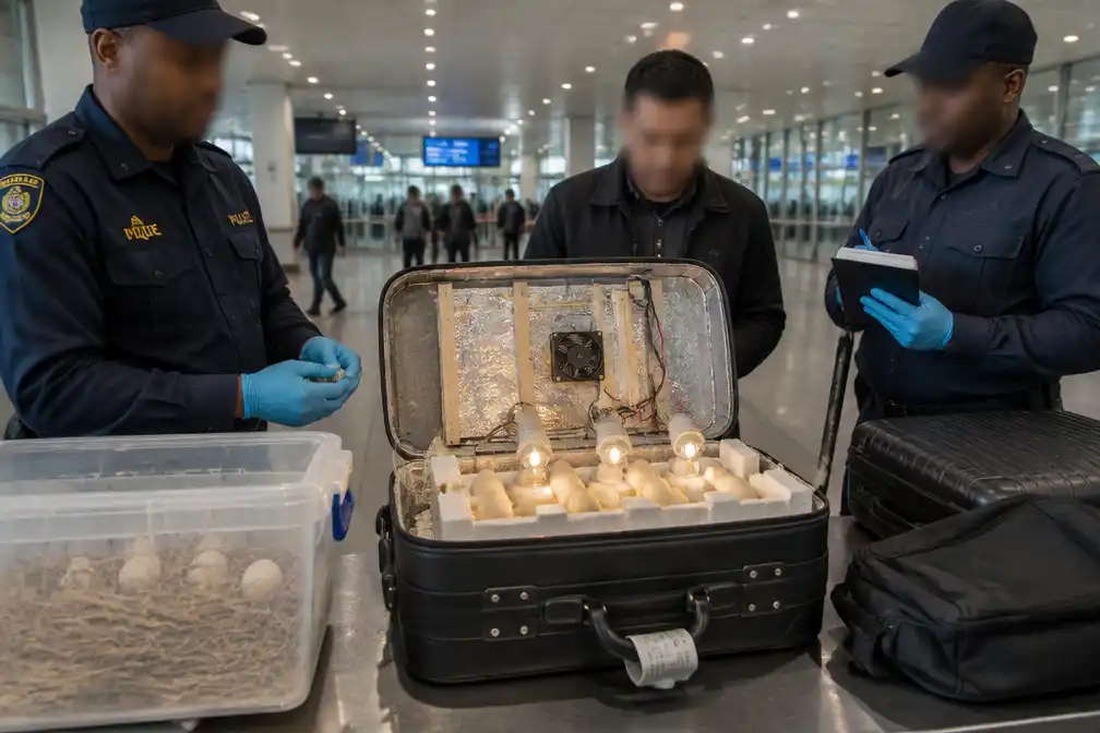 Twee Thai opgepakt op luchthaven Johannesburg voor smokkel papegaaieneieren