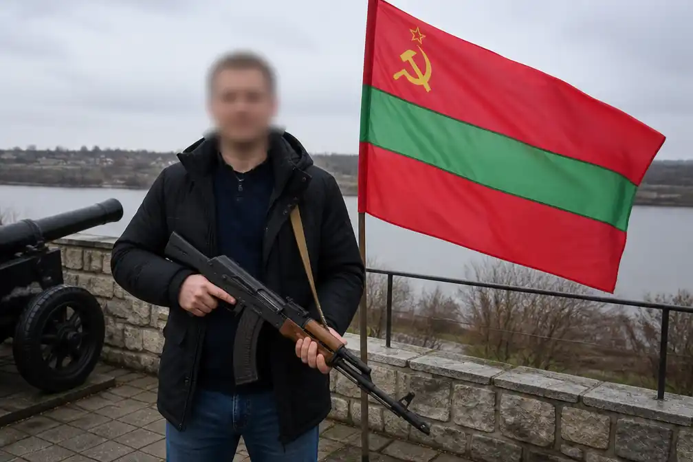 Oldebroekse wethouder op de foto met kalasjnikov en pro-Russische vlag