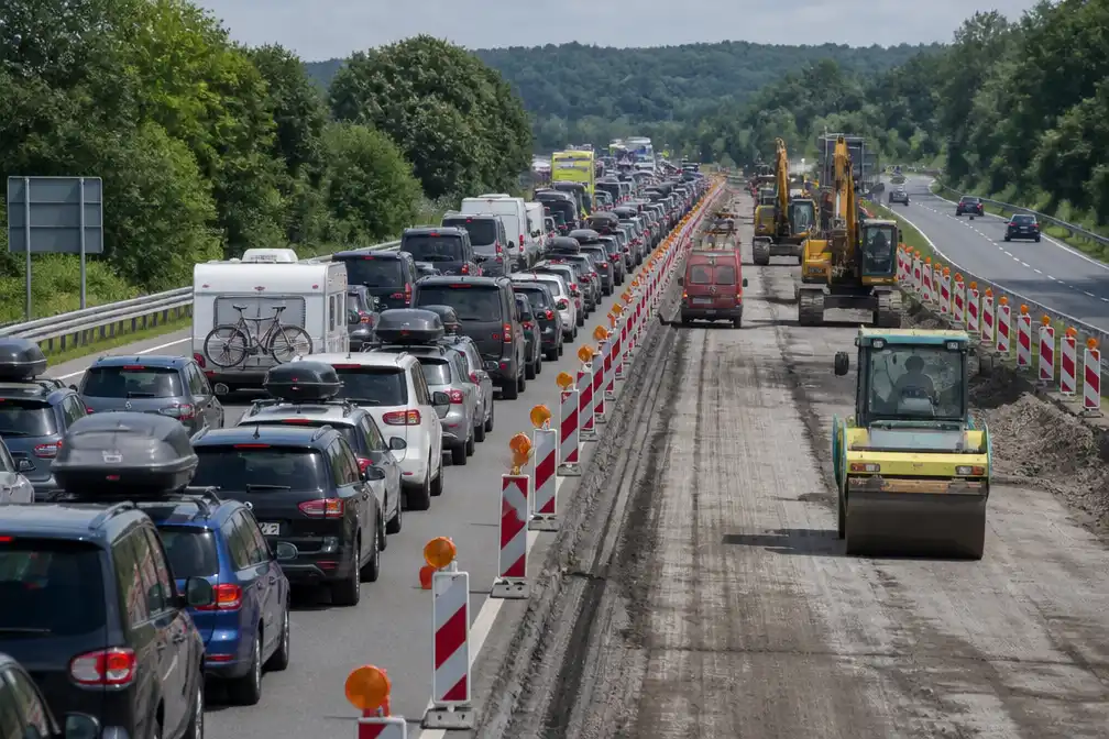 Vakantie-uittocht: wegwerkzaamheden in Duitsland kunnen vertraging geven