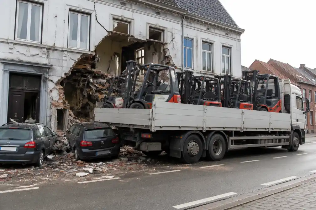 Vrachtwagen met heftrucks rijdt huis binnen in Booischot, niemand gewond