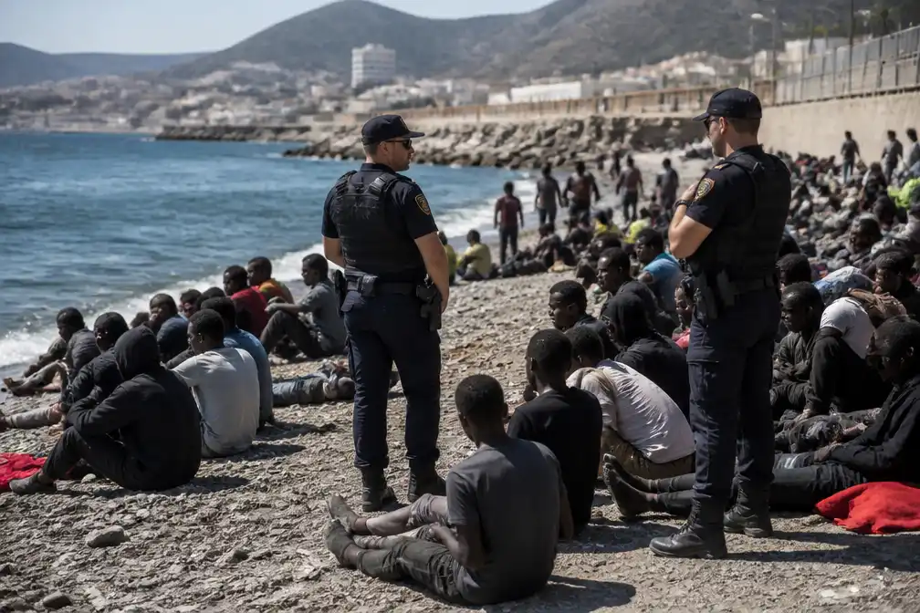 Bewoners Ceuta vallen migranten aan die op stranden verblijven