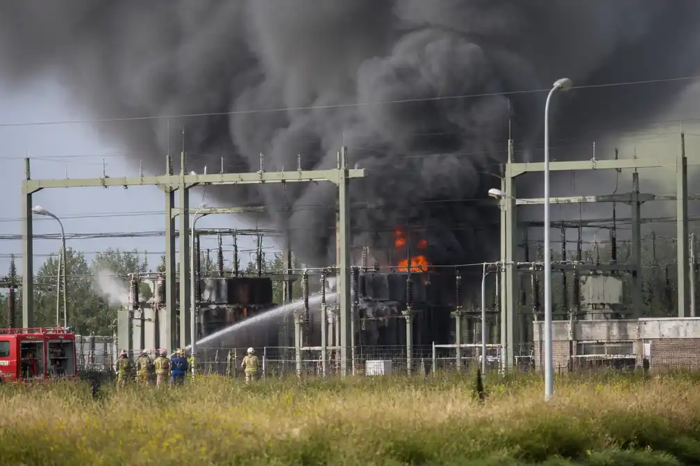 Brand verdeelstation Meeden niet te blussen; rookoverlast tot woensdag