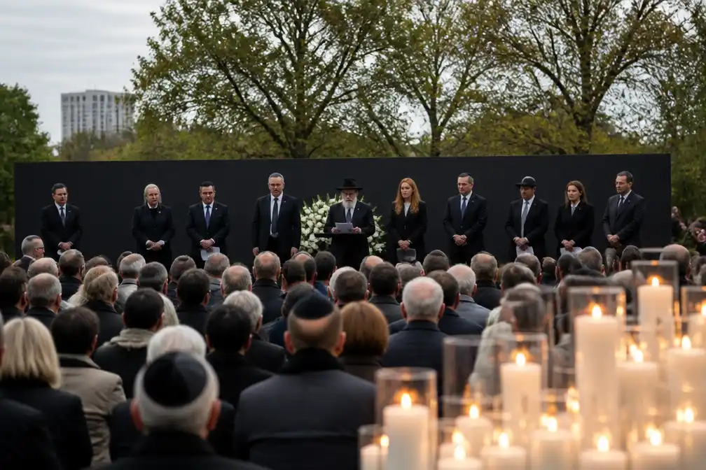 Honderden herdenken aanslag op synagoge Heaton Park in Manchester