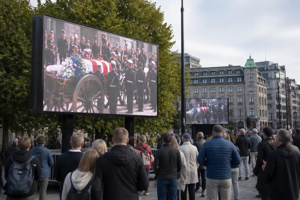 Oslo plaatst grote schermen in centrum voor uitvaart koning Harald