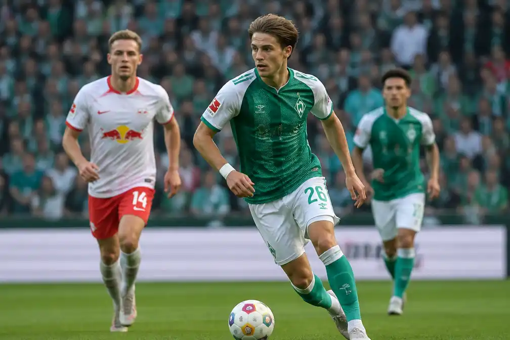 Youri Regeer wint bij debuut voor Werder Bremen van RB Leipzig