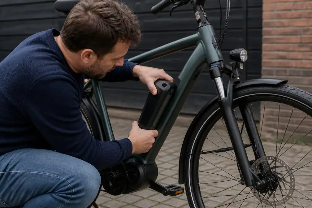 Vastzittende fietsaccu kost René Simons 487 euro aan reparatie