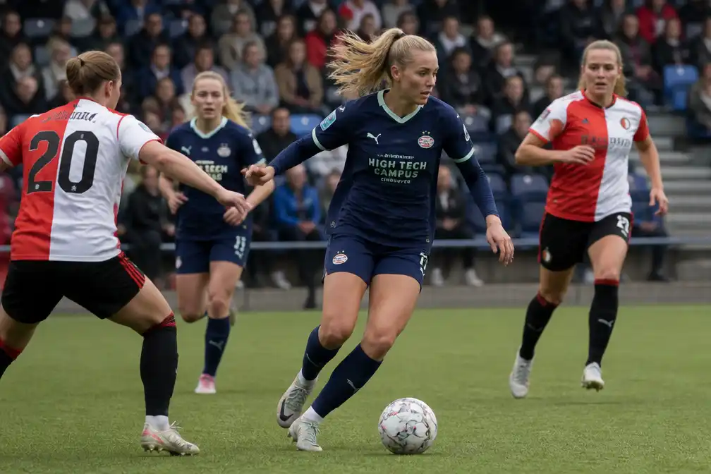PSV-vrouwen winnen met 6-0 bij Feyenoord in topduel Vrouwen Eredivisie
