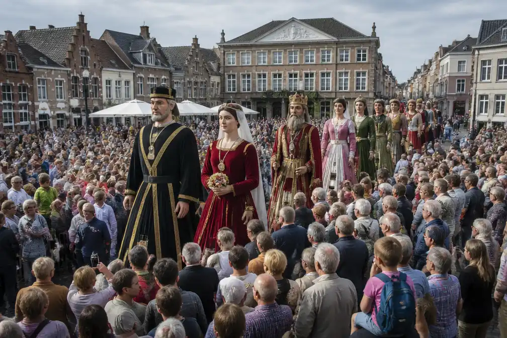 50e Knapkoekfeest in Maaseik trekt 12.000 bezoekers en 18 reuzen