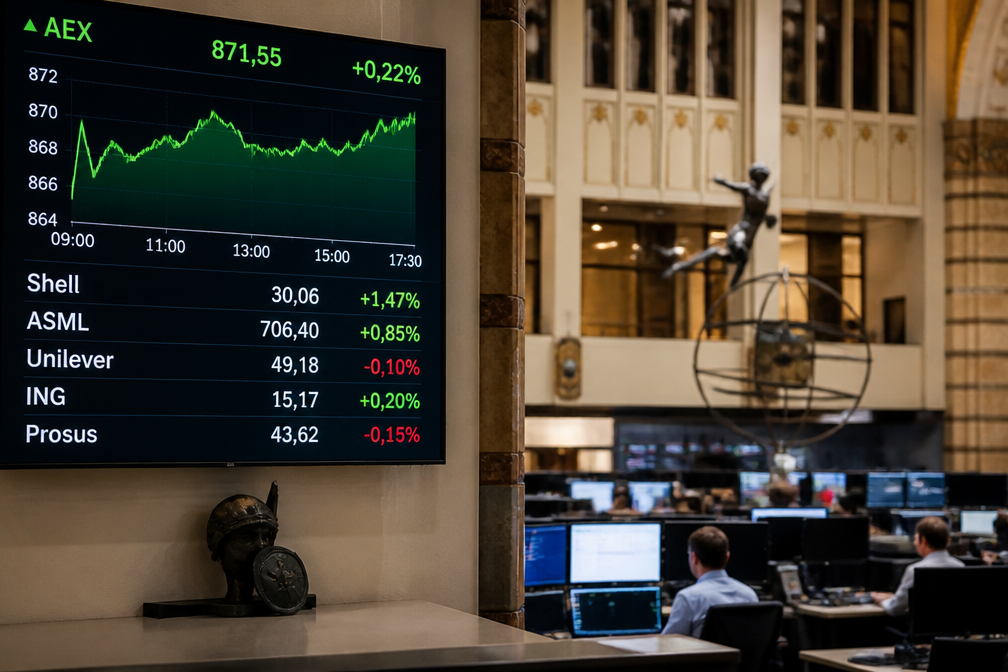 AEX sluit licht hoger; Shell wint door hogere olieprijzen