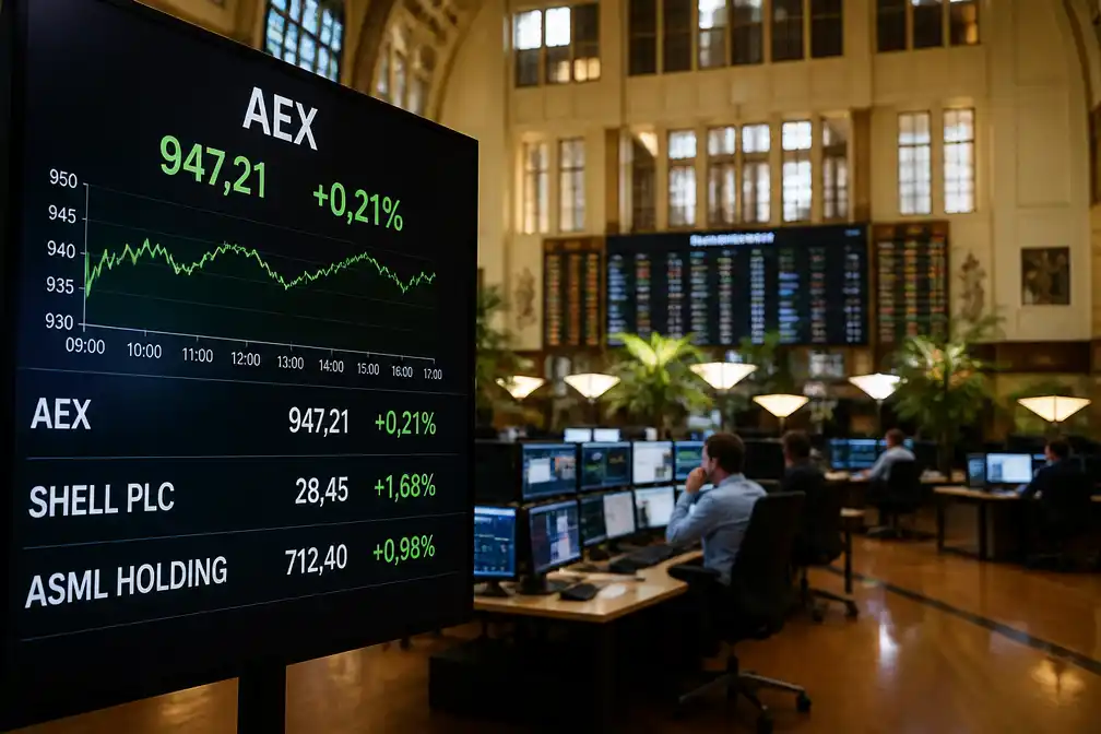 AEX sluit licht hoger; Shell wint door hogere olieprijzen