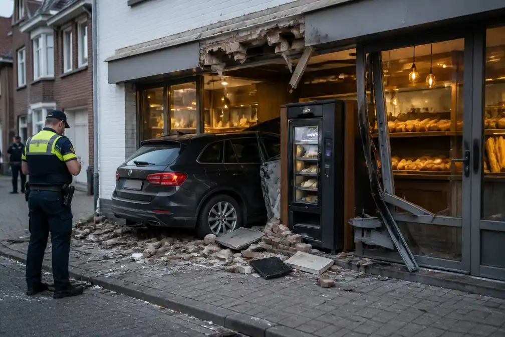 Auto ramt gevel van bakkerij in Herent; klanten kunnen via achterdeur binnen
