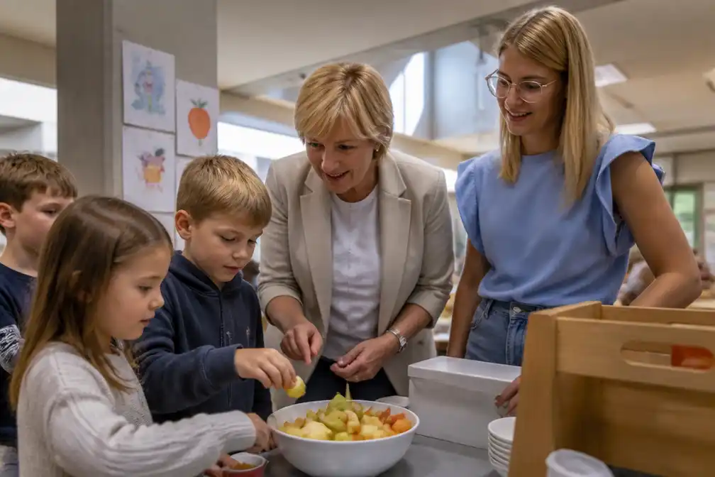 West-Vlaanderen koploper in gezonde voeding op school, Gennez bezoekt school in Beitem