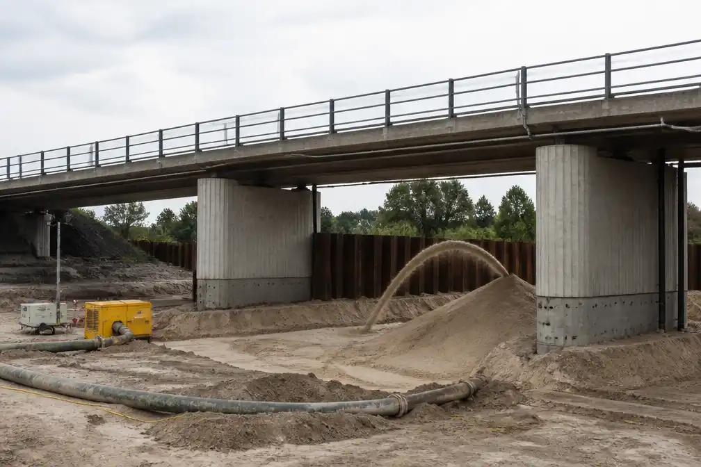 RWS: funderingen pijlers Hardenbergerbrug A28 bij Nijkerk grotendeels gevuld