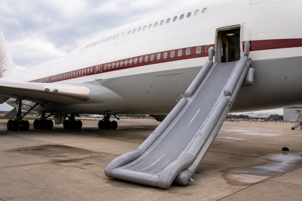 Noodglijbaan klapt uit bij Trumps door Qatar geschonken Air Force One