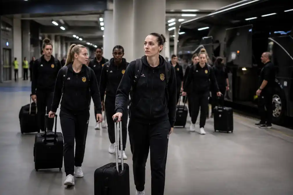 Belgian Cats aangekomen in Uber Arena voor kwartfinale tegen Duitsland